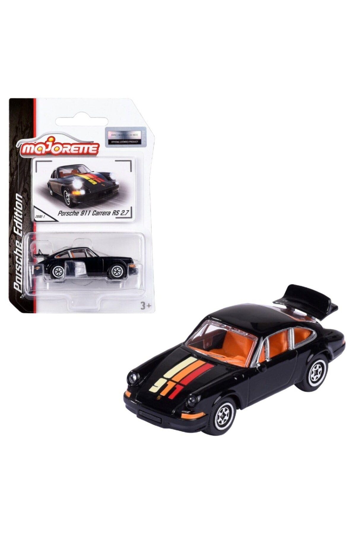 Majorette Porsche 911 Carrera RS 2.7 Die-Cast Model Car, Black